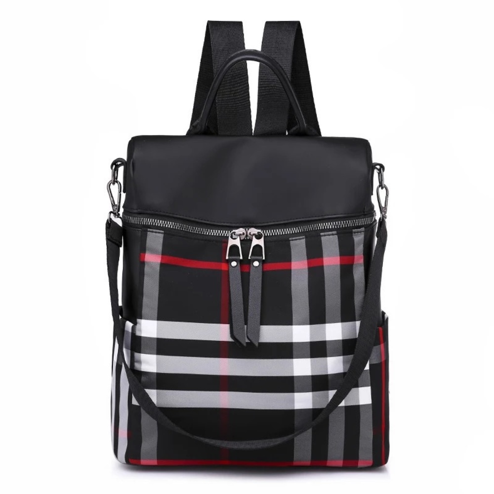 Plain mini leather backpack
